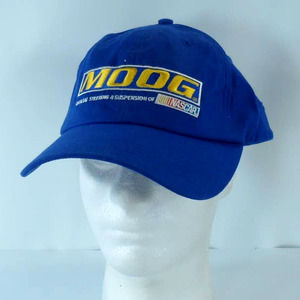 MOOG Chassis Parts NASCAR Embroidered Strap Back Cap Hat Blue